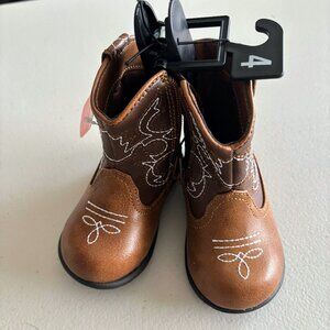 Wonder Nation Western Boot Toddler Boy Size 4 (Kids Cowboy /Brown)